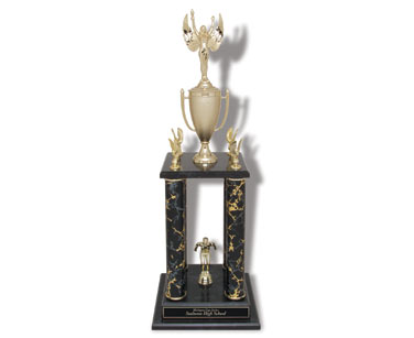 Four Column Trophies (Black Marble)